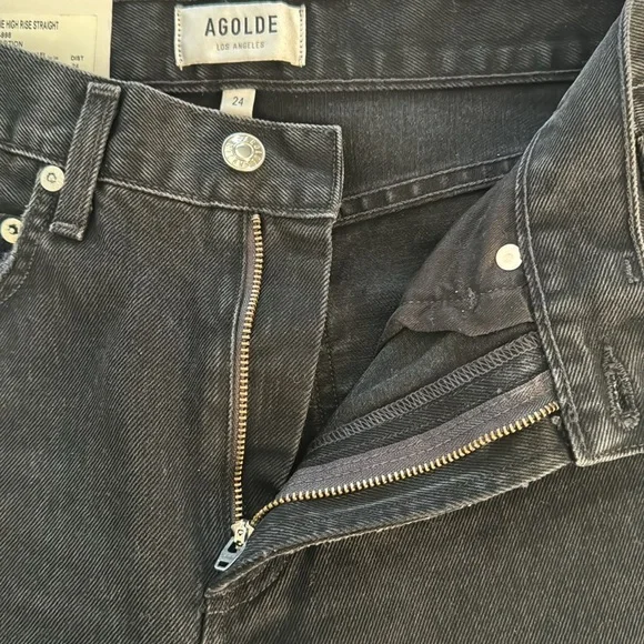 Agolde Cherie High Rise Straight Denim Jeans Distortion Size 24 - Picture 7 of 16